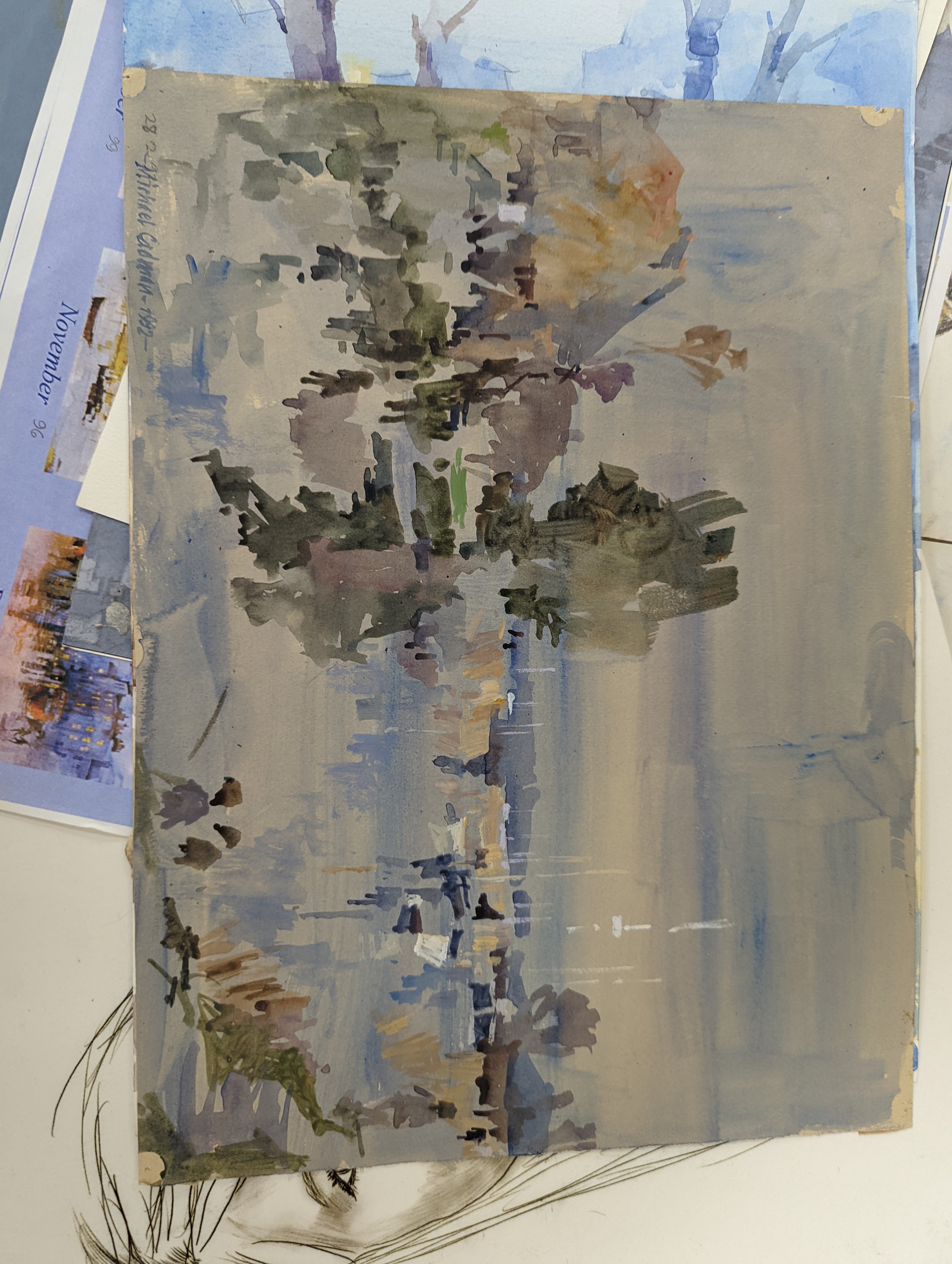 Michael Cadman (1920-2010), a group of assorted watercolours, mostly topographical scenes c.1995 to 2003, largest 46 x 61cm, one framed, the others unframed